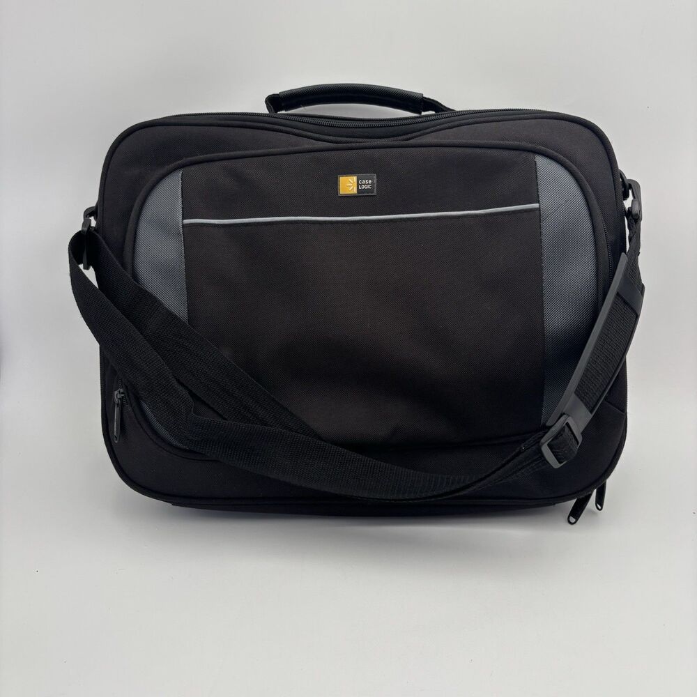 Case Logic Laptop Briefcase 17" Black Padded Computer Bag Shoulder Strap Carry